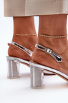 Transparent Sandals with Silver Embellishment D&A MR38-454