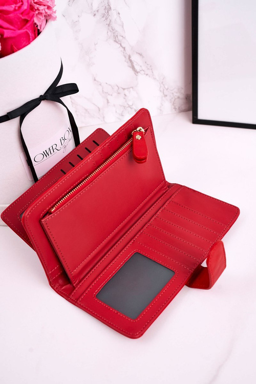Large Women's Wallet With An Extra Space For Cards Red