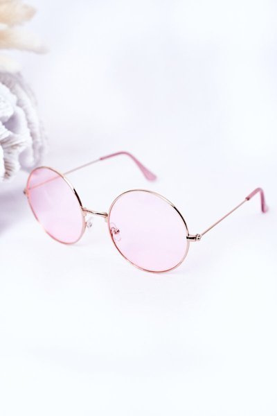 Gold Lennon Sunglasses With Pink Lenses