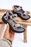 Sandałki Dziecięce Szaro-Różowe Lee Cooper LCW-23-34-1681