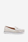 Women's Moccasins Made Of Eco Leather Silver Bralithia