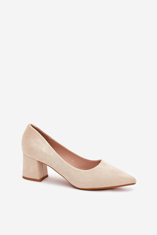 Women's Pumps With Pointed Toes On Heel Beige Merinette