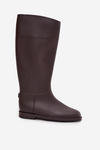 High Women's Rubber Boots Flat Heel Chocolate Melianne