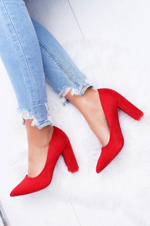 Women's Stiletto pumps Suede Red Strawberry