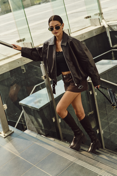 Women's Boots with Thick Heel and Platform Slip-On Brown Florinne