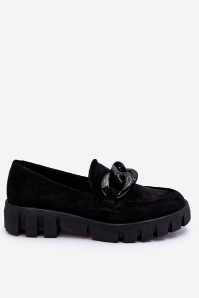 Women's Suede Platform Loafers Black Bennett