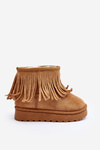 Children's Snow Boots with Decorative Fringes Camel Nimia