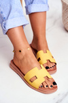 Women's Slides Geometric Classic Yellow Theodora
