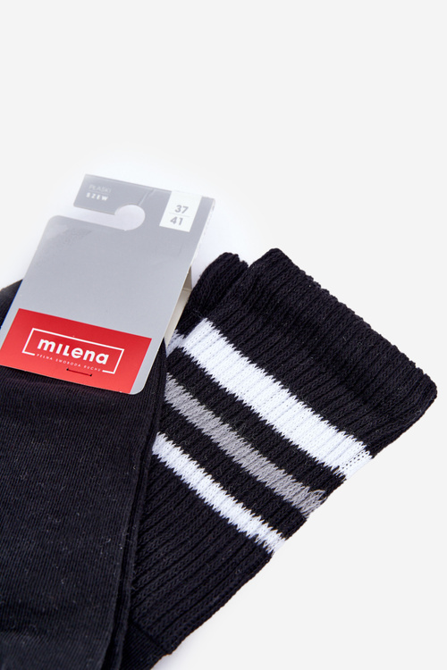 Women's Socks with Decorative Embossing Black