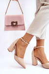 Suede Heel Pumps Beige Lexie