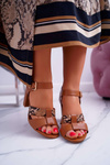 Women's Elegant Camel Stephani Stiletto Sandals