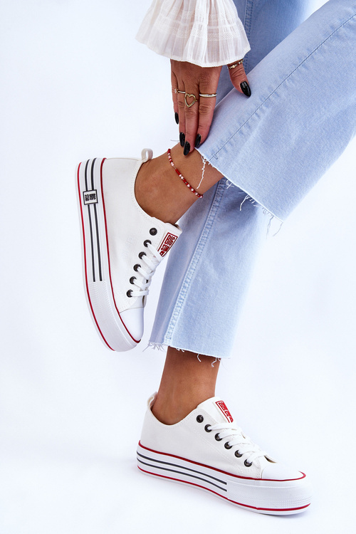 Women's Fabric Sneakers On The Big Star Platform LL274180 White