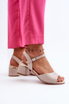 Women's Low Heel Eco Leather Sandals Sergio Leone SK876 Light Grey