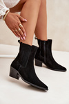 Women's Suede Ankle Boots With Heel Insulated Black Arelia