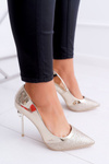 Women's Brocade Gold Moreno Stilettos