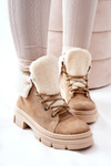 Boots Trappers Warmed Tied Beige Karley