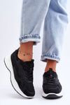 Women's Sport Sneakers On Platform Black-White Lomare
