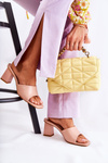 Leather Classic Slippers On High Heel Nude Talena