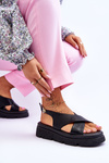 Fashionable Platform Sandals Black Chester