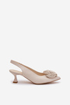 Leather Elegant High Heels Beige CheBello 4666