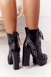 Lace-up Boots On A Block Heel Lu Boo Black