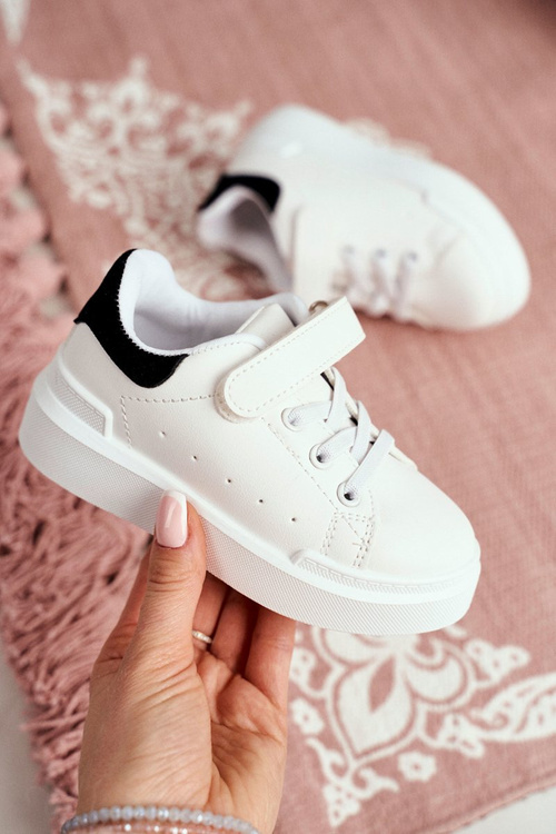 Dziecięce Sportowe Buty Sneakersy Biało-Czarne Bilbo