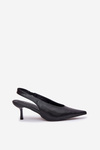 Lacquered High Heels With Open Heel Black Emmizola