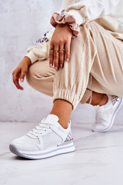 Women's Classic Sport Shoes On A Wedge White Advanced