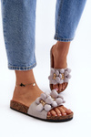 Women's Grey Sandals with Decorations Bunlia