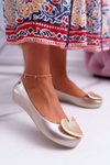 Gold Women's Meliski Ballerinas Hearts Diamond
