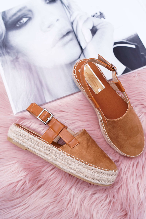Women's Suede Platform Espadrilles Camel Parteno