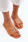 Women's Flat Sandals with Orange Decoration Inaile