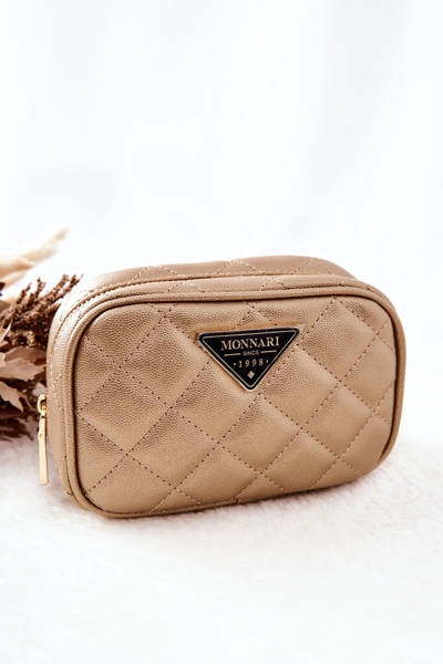 Small Quilted Cosmetic Bag Monnari CSM0050-023 Gold