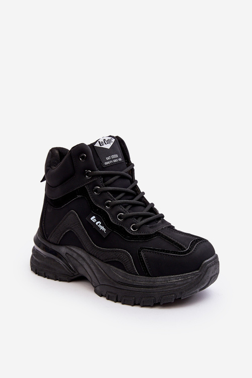 Botki Trapery Damskie Sznurowane Ocieplane Czarne Lee Cooper LCJ-23-44-1976L