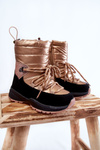 Children's Warm Snow Boots With Zipper golden Leena