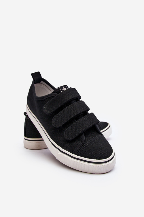 Children's Low Velcro Sneakers Black Dilan