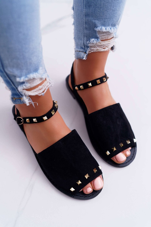 Women's Lu Boo Suede Sandals Black Silena
