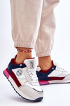 Sneakersy Skóra Memory Foam System Biało-Czerwone Big Star LL274369