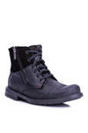 Warmed Leather Men's Boots With Zips Black KOMODO 871