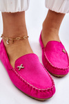 Women's Suede Loafers With Embellishments Fuchsia Leah