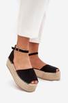Women's Platform Espadrilles With Braiding Black Selise