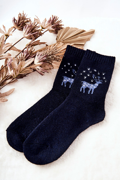 Warm Socks with Reindeer Cosas Navy