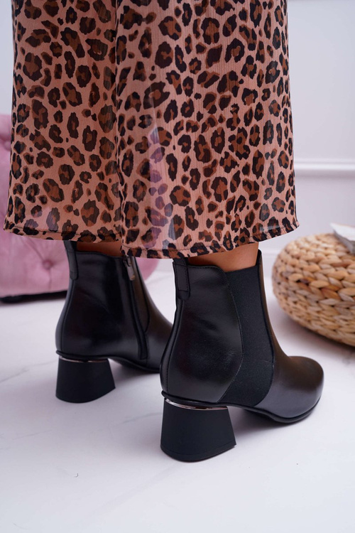 Women's Leather Boots Laura Messi Black 2034