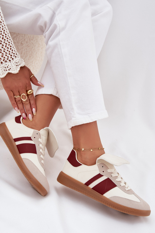 Low Women Sneakers With Folded Tongue Burgundy Ardira