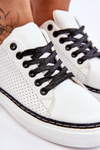 Women's Low Perforated Sneakers Black and white Daxton