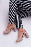 Women's Stiletto Sandals Sergio Leone SK868 Suede Beige Mersi