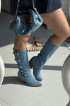 Fivelle Jeans Cowboy Boots On Heel With Clamps
