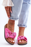 Women's Slippers With Shiny Bow Pink Cristina