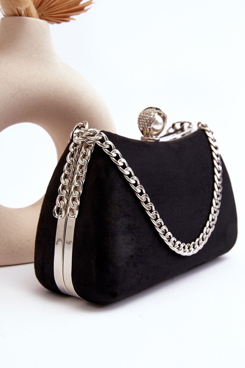 Torebka Kopertówka Wizytowa Czarna Nadrei MD2353