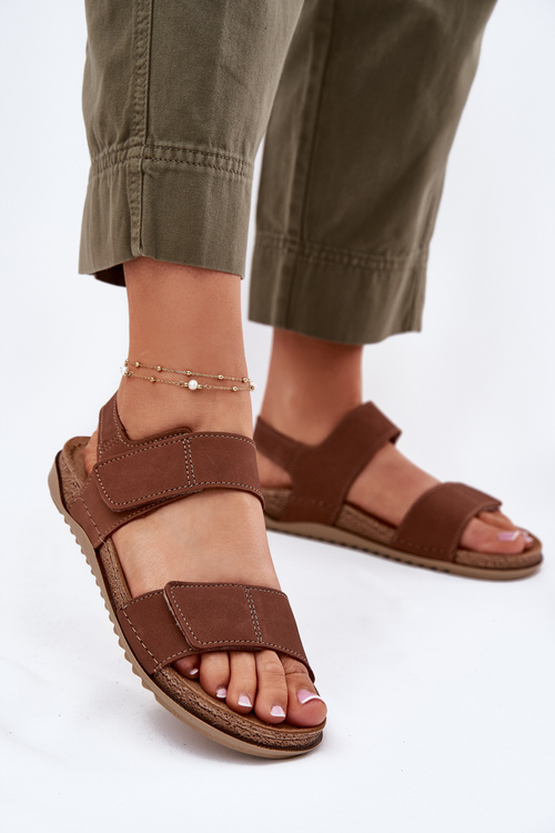 Ladies Leather Sandals Inblu AA0001KU Camel